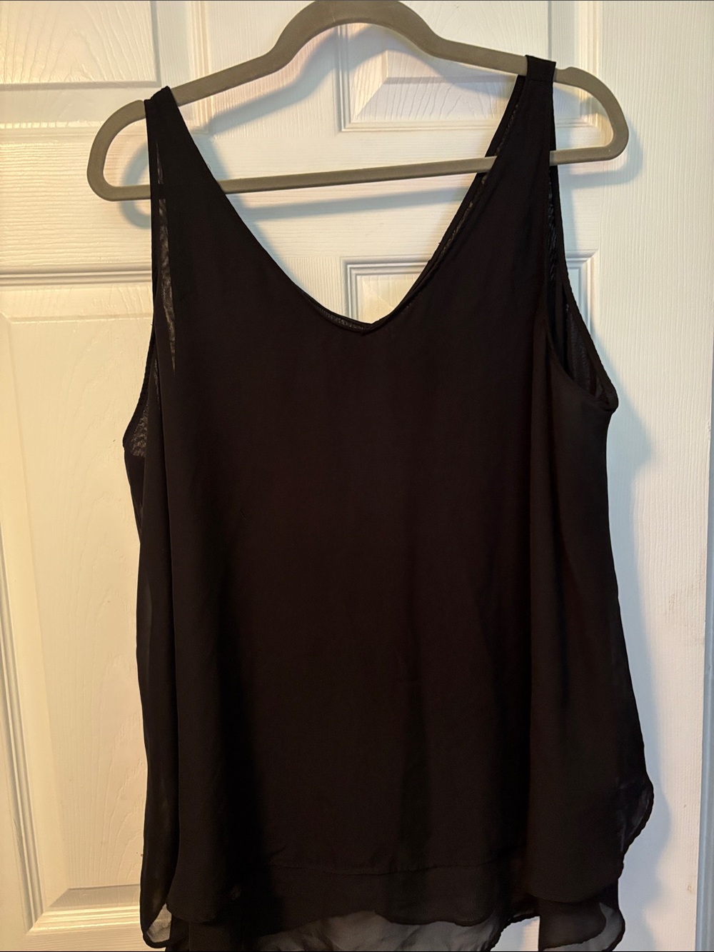 PLUS SIZE Lane Bryant Black V-Neck Chiffon Layered Camisole